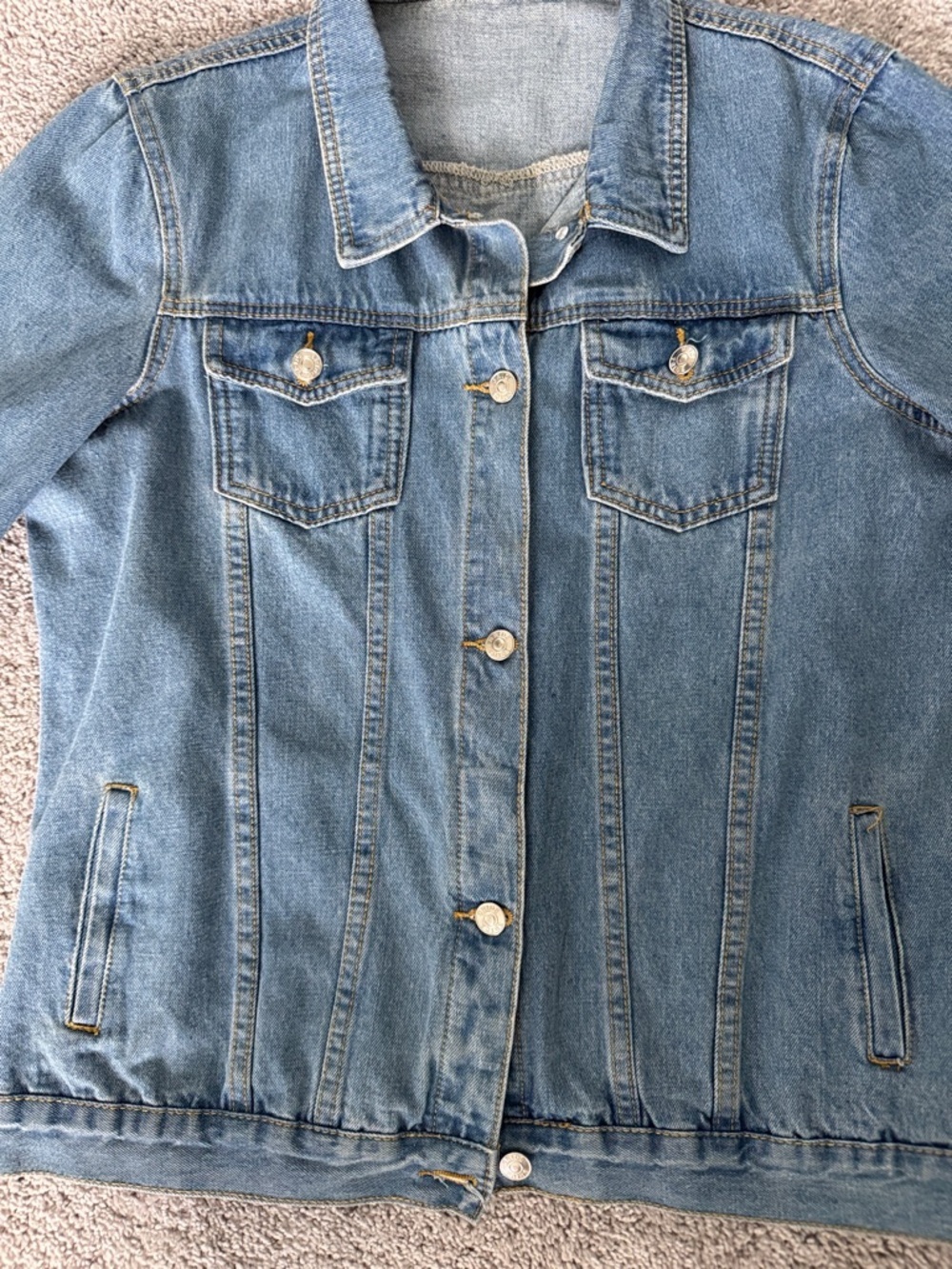 Embroidered 'Bride' Blue Denim Jacket Large - Picture 5 of 6